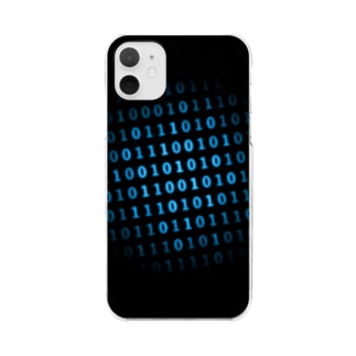 Binary Number phone case Blue Clear Smartphone Case