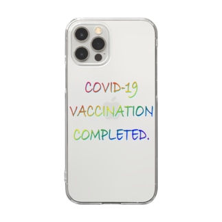 COVID-19ワクチン済み(もじだけ) Clear Smartphone Case