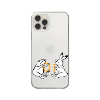 鳥獣戯画(ポップ) Clear Smartphone Case