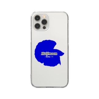 Halfmoon Betta①Mediumblue Clear Smartphone Case