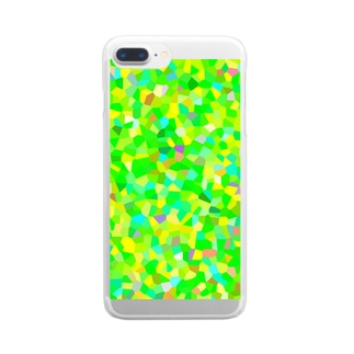緑の結晶モザイク Clear Smartphone Case