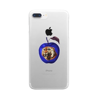 虎と青りんご_Tiger and apple Clear Smartphone Case