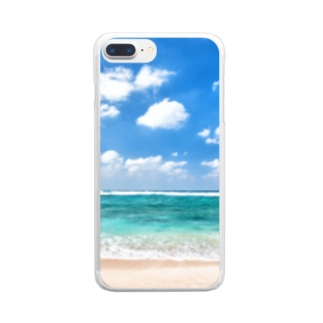 青空と砂浜 Clear Smartphone Case
