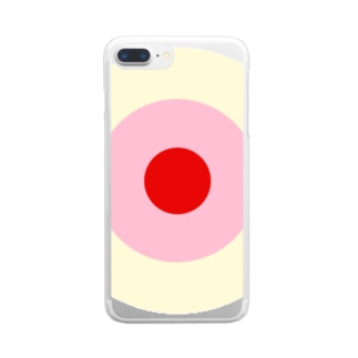 サークルa・クリーム・ピンク・赤 Clear Smartphone Case