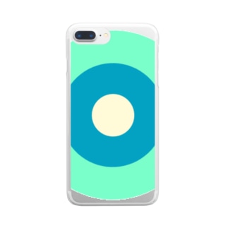サークルa・ペパーミント 水色4・ クリーム Clear Smartphone Case