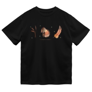 ふわふわのフクロウと蛍 Dry T-Shirt