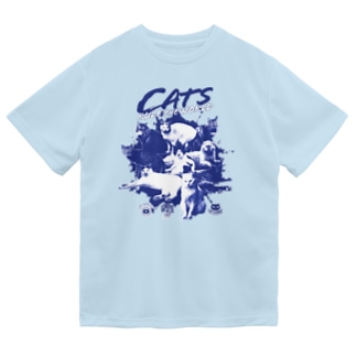 猫が世界を支配する（青） Dry T-Shirt