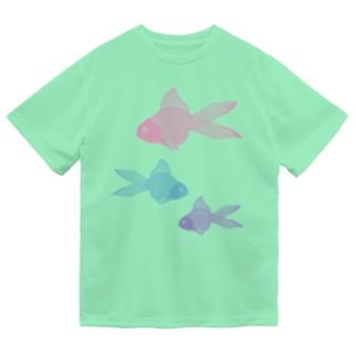金魚３匹 くすみパステル Dry T-Shirt