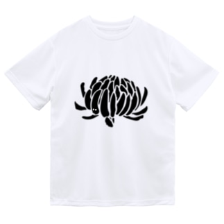 おばけ花（キク）モノクロ Dry T-Shirt