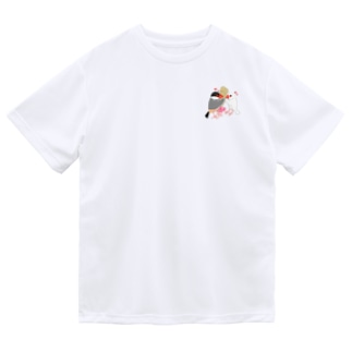 粟穂をプレゼント 桜&白文鳥 Dry T-Shirt