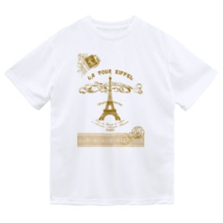 パリ エッフェル塔 『お針子のパリ小物』 レース 切手 アンティーク風 Dry T-Shirt