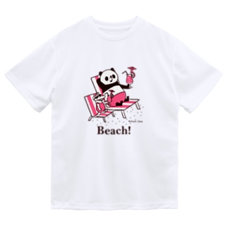 ビーチで！　pink　パンダのおはなし Dry T-Shirt