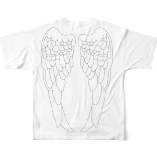 天使の羽　ホワイト All-Over Print T-Shirt