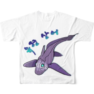 Ghost Shark　ハングル版　バックプリント All-Over Print T-Shirt