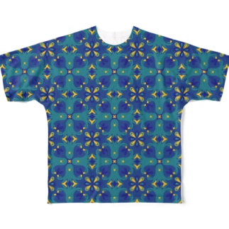 Tako tile_blue All-Over Print T-Shirt