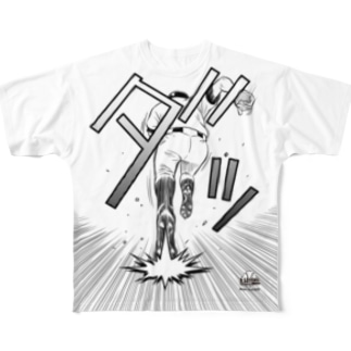 【前面プリント】「スピードスター／快足ブラック」 All-Over Print T-Shirt