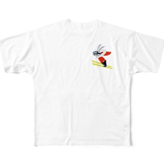 スキーうさぎ All-Over Print T-Shirt