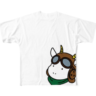 パイロットヤギ（前・背中） All-Over Print T-Shirt