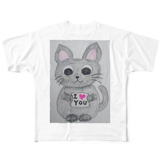 猫のみーにゃん All-Over Print T-Shirt