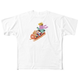 動物ソリ All-Over Print T-Shirt