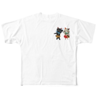 招き猫2匹 All-Over Print T-Shirt