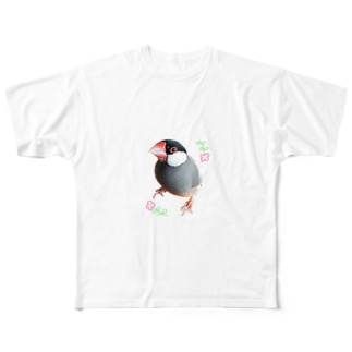 FLOWER文鳥さん All-Over Print T-Shirt