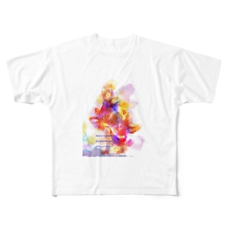 カラフル女の子 イラスト アート 月花愛葉 Mana イラストレーター イラスト アート Mana のフルグラフィック Tシャツ通販 Suzuri スズリ