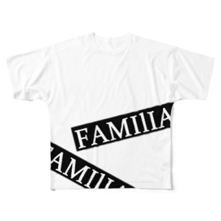 FAMIlIA　ロゴテープTシャツ All-Over Print T-Shirt