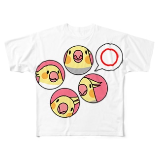 オカメインコまる〇【まめるりはことり】 All-Over Print T-Shirt