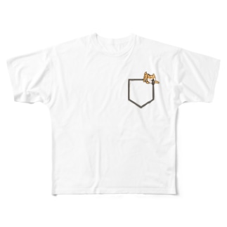 ファスナー犬（グレー） All-Over Print T-Shirt