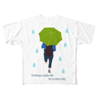 平凡な雨の日　（グリーンVr） All-Over Print T-Shirt