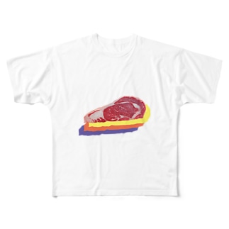 【 文字無し 】 NIKU ( 肉 ) - meat All-Over Print T-Shirt