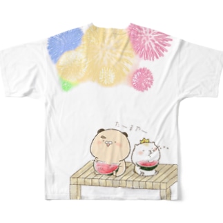 ゆずひこ&ぷぅ王子　花火(裏表印刷) All-Over Print T-Shirt