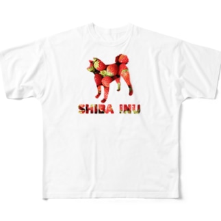 いちご　柴犬 All-Over Print T-Shirt