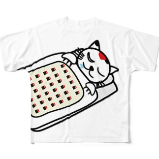 【前田デザイン室 ニャン-T プロジェクト】じゃみぃ、ねむたい・・・あかん・・・寝る All-Over Print T-Shirt
