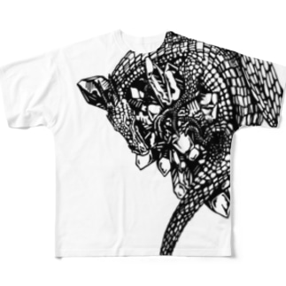 冬龍夏草(dragpn fungus/ドラゴンファングス）（部分） All-Over Print T-Shirt