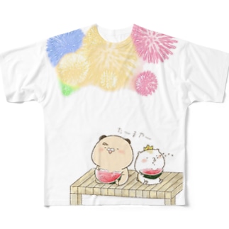 ゆずひこ&ぷぅ王子　花火(片面印刷) All-Over Print T-Shirt