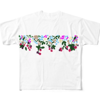 ボタニカル ベリーの花 2 All-Over Print T-Shirt