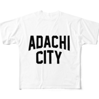足立区 ADACHI CITY ロゴブラック　 All-Over Print T-Shirt