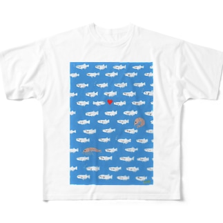 メダカとヤマトヌマエビ All-Over Print T-Shirt