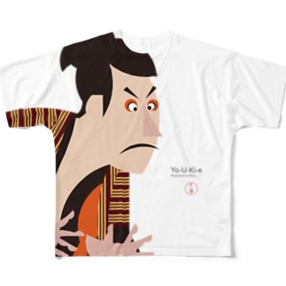 両面TシャツYo-U-Ki-e「三世大谷鬼次」（浮世絵） All-Over Print T-Shirt