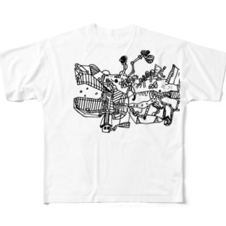 空飛ぶクジラ All-Over Print T-Shirt