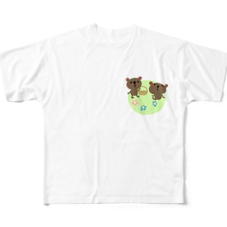 わっくま　くまの花摘み All-Over Print T-Shirt