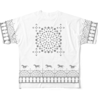 モロッカン駈歩グレーL、XLサイズ All-Over Print T-Shirt