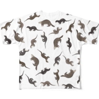 Five Otters All-Over Print T-Shirt