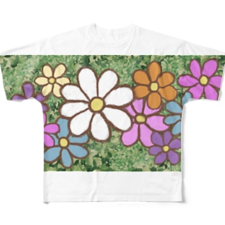 手描きのお花 All-Over Print T-Shirt