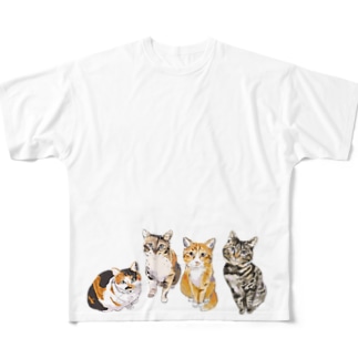 美猫四姉妹 All-Over Print T-Shirt