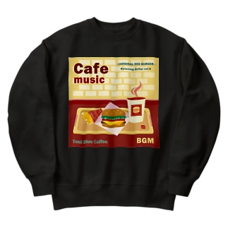Cafe music - CARDINAL RED BURGER - Heavyweight Crew Neck Sweatshirt