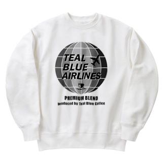 TEAL BLUE AIRLINES - grayscale Ver. - Heavyweight Crew Neck Sweatshirt