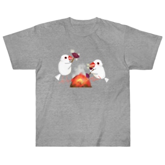 焼き芋する文鳥ず Heavyweight T-Shirt